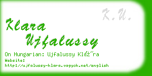 klara ujfalussy business card